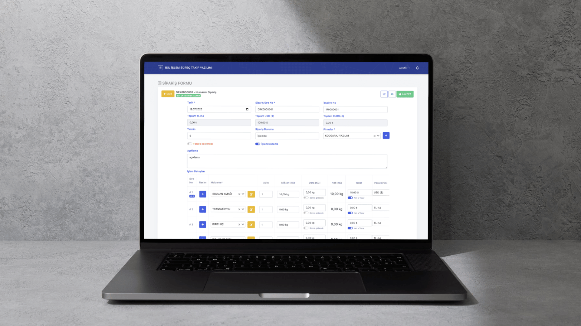 Isıl İşlem Süreç Takip Yazılımı